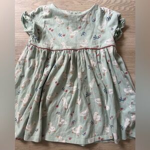 John Lewis Baby Girls ducks and apples cotton dress 12-18m